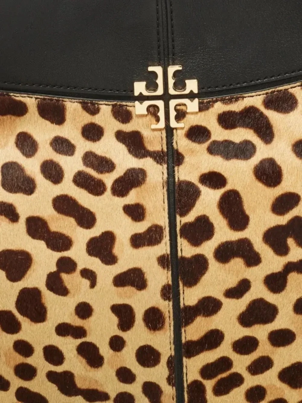 NWT Tory Burch Leopard-Print Shoulder Bag in Black and Brown